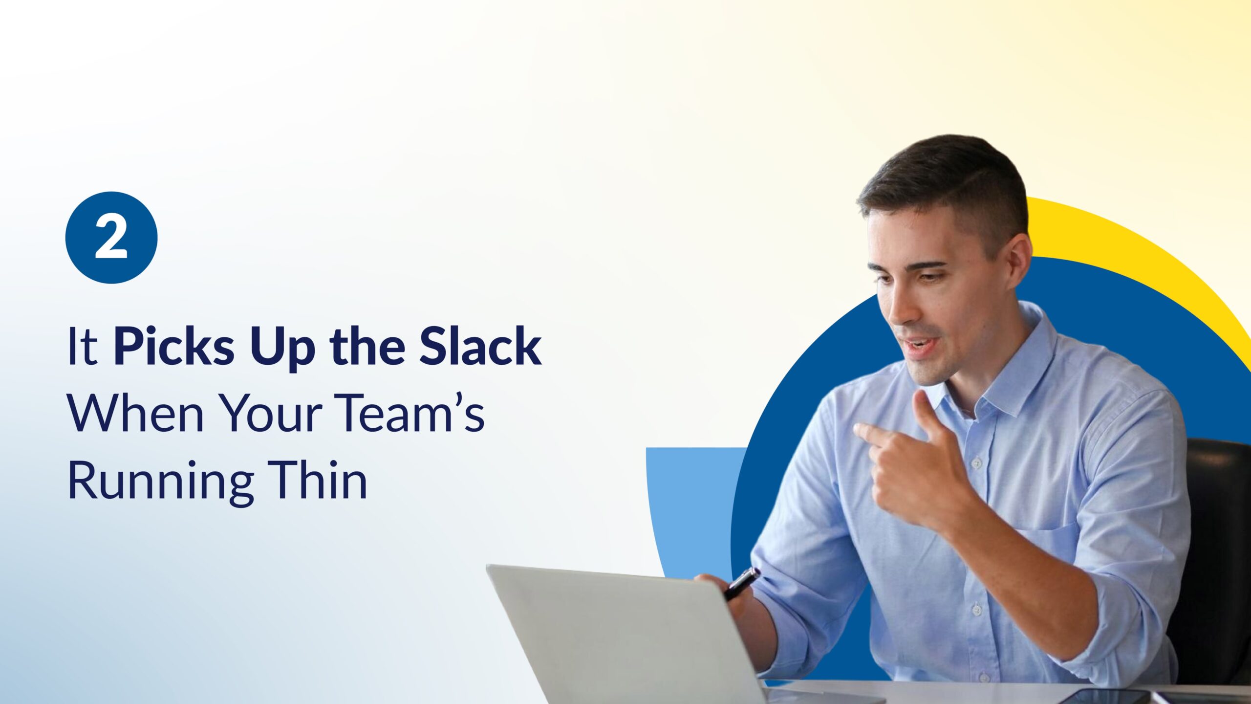 Professional using video meetings to manage business communication when the team’s running thin.