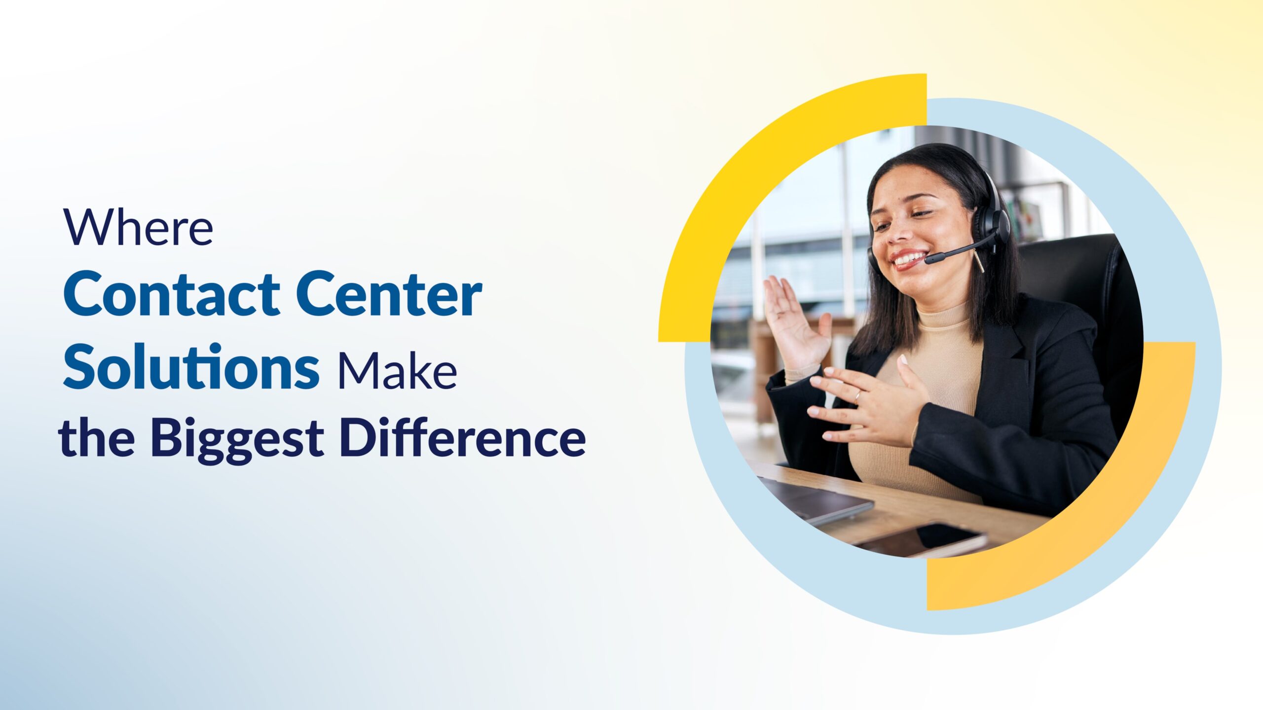 An agent managing customer service operations looking relieved at their computer thanks to their new cloud solutions.